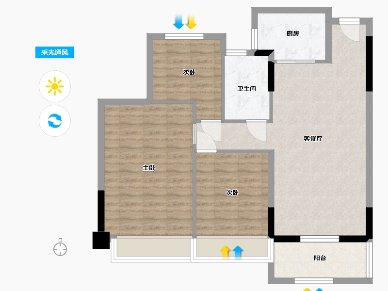 浙江省-湖州市-凯承恒隆府-85.00-户型库-采光通风