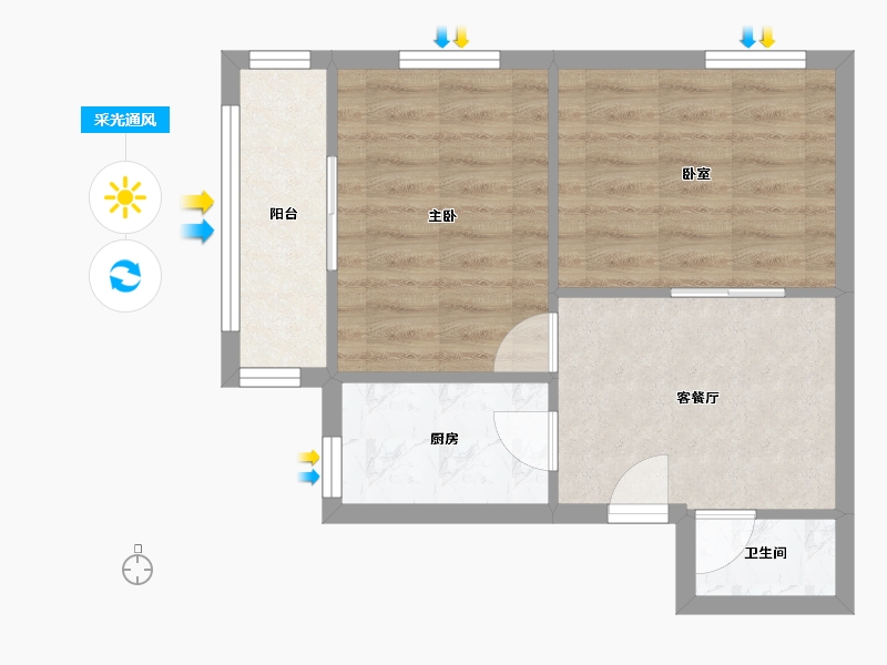 北京-北京市-周庄嘉园-89.00-户型库-采光通风