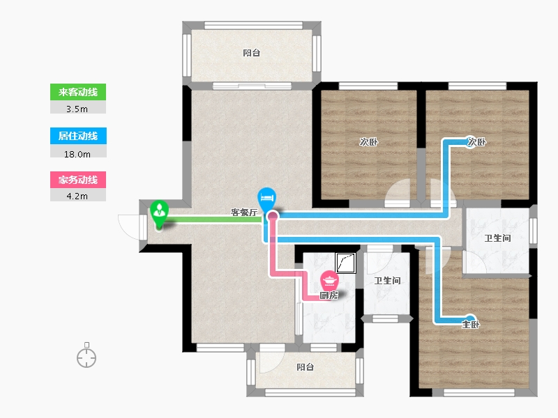 四川省-绵阳市-品润枫景台-125.00-户型库-动静线