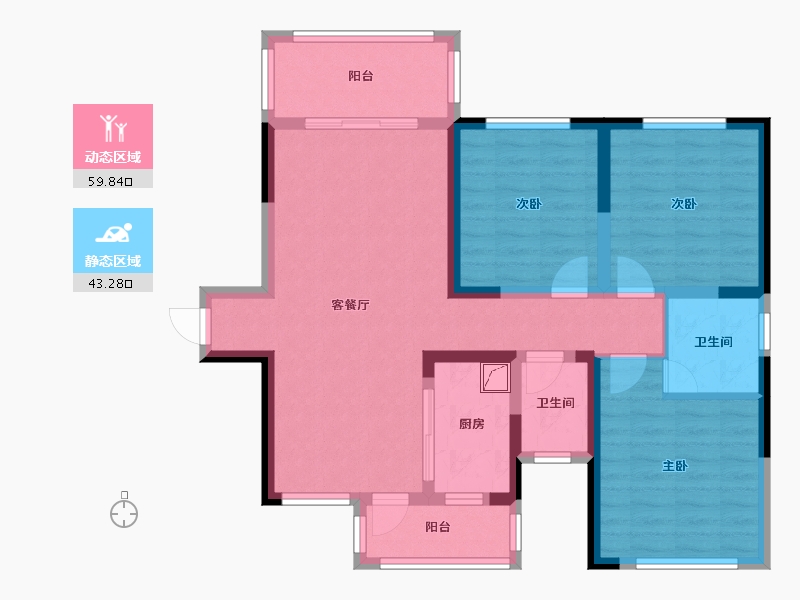 四川省-绵阳市-品润枫景台-125.00-户型库-动静分区