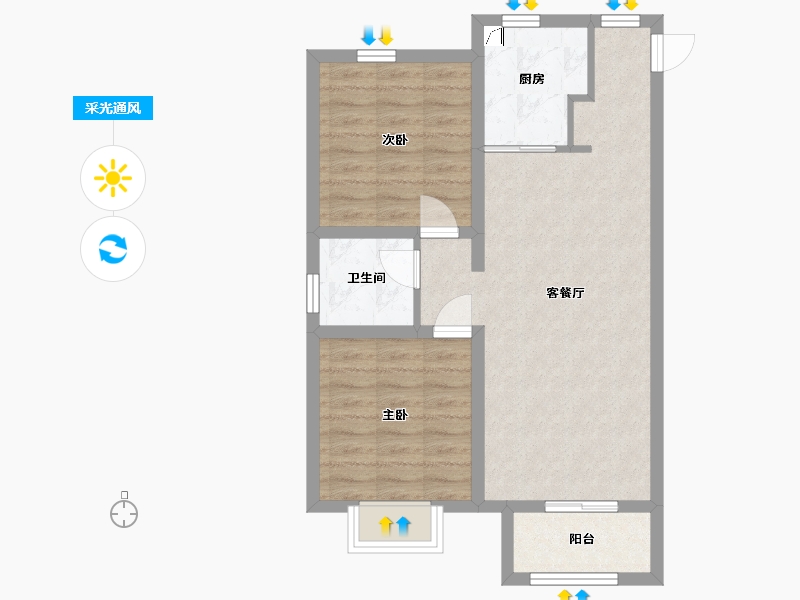 内蒙古自治区-呼和浩特市-呼和浩特亿利生态城-73.12-户型库-采光通风