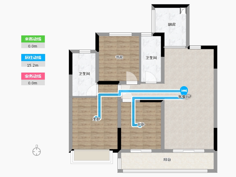 江苏省-苏州市-辉映时代-93.00-户型库-动静线