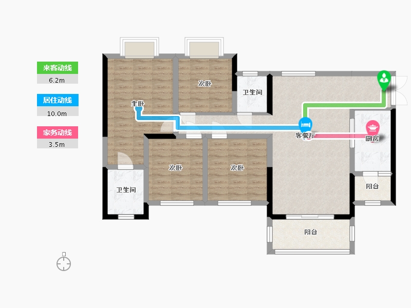 山西省-晋城市-德兴御景-132.00-户型库-动静线