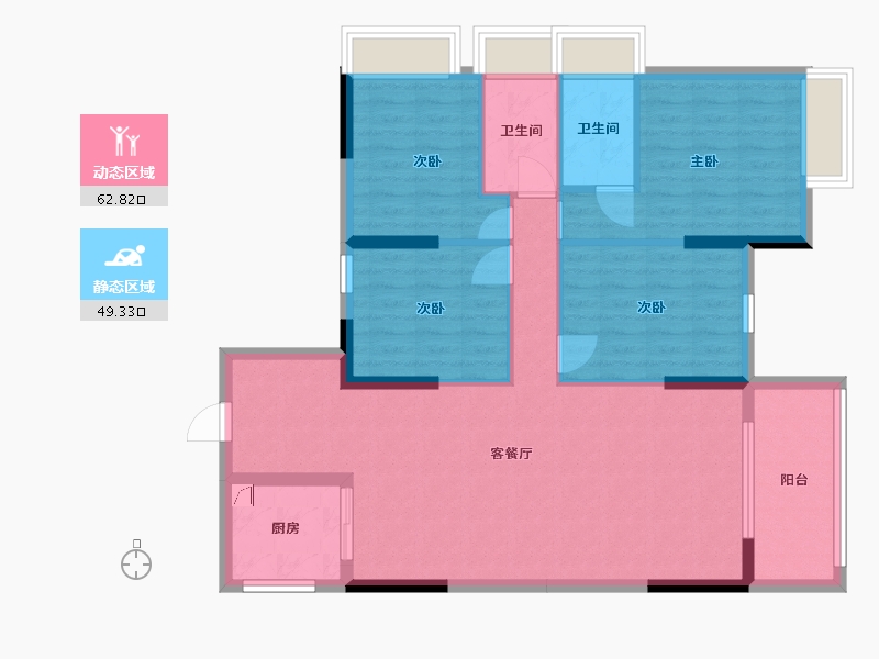 广东省-河源市-运兴壹号花园-112.70-户型库-动静分区