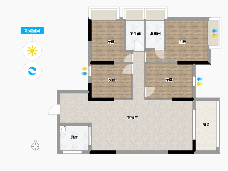 广东省-河源市-运兴壹号花园-112.70-户型库-采光通风