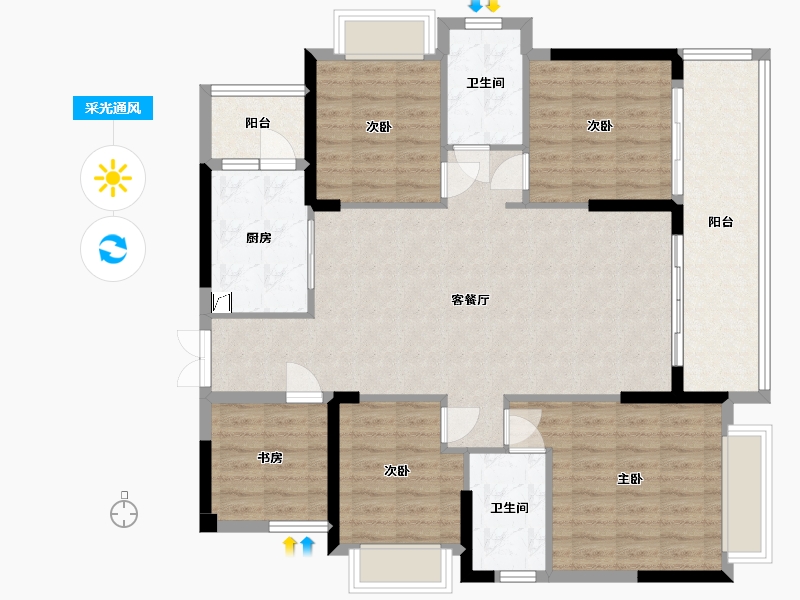 广西壮族自治区-玉林市-容州御景-138.00-户型库-采光通风