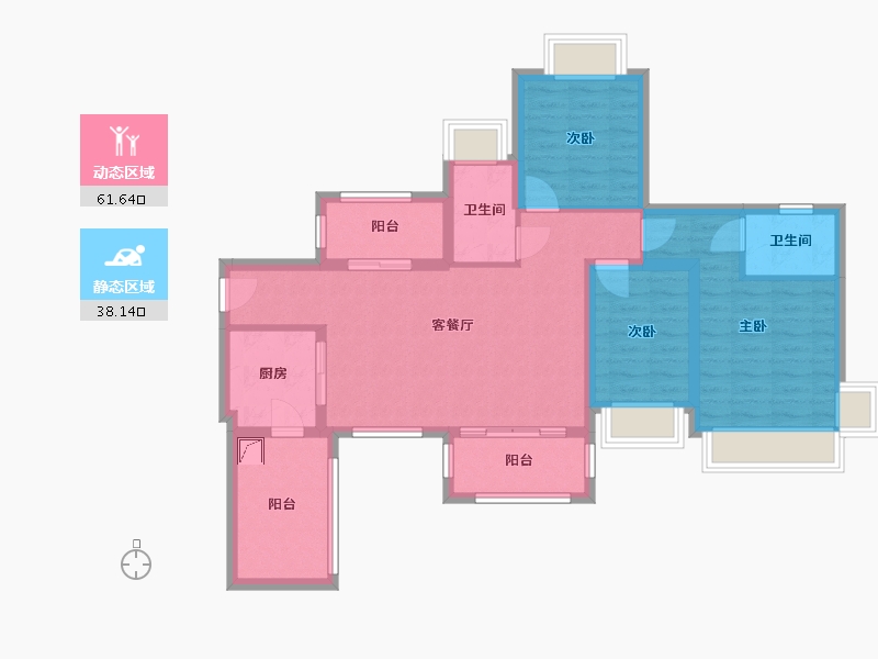 广东省-中山市-美林假日-96.75-户型库-动静分区