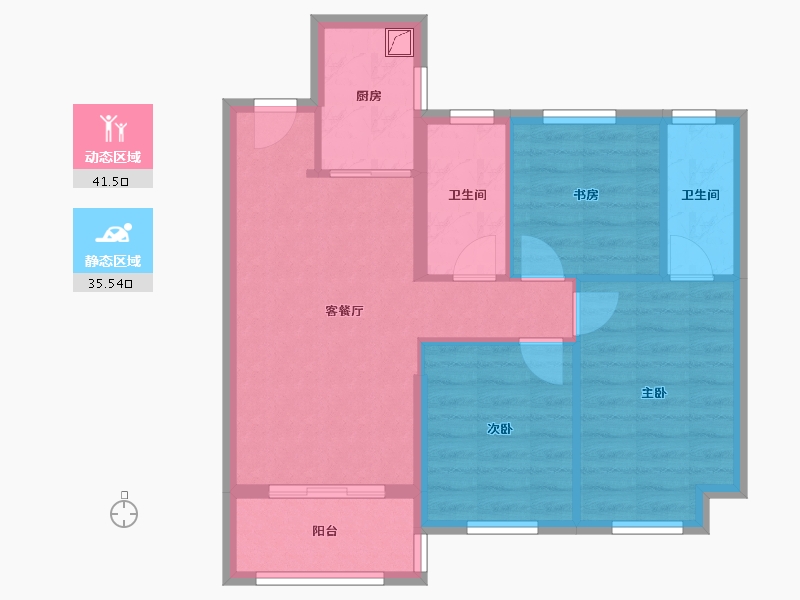 福建省-福州市-金辉优步悦山-74.00-户型库-动静分区