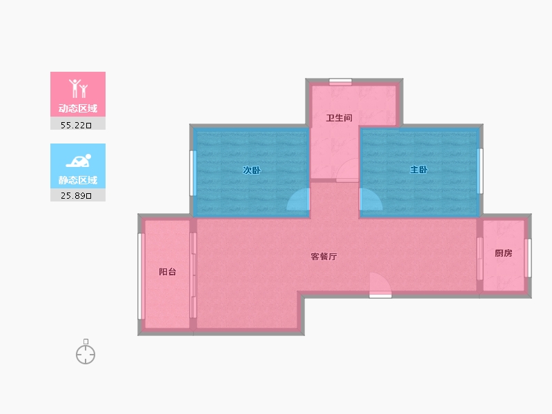 辽宁省-丹东市-东都屹景-77.00-户型库-动静分区