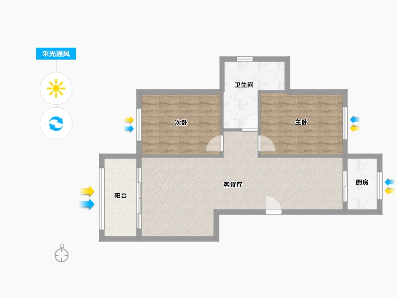 辽宁省-丹东市-东都屹景-77.00-户型库-采光通风