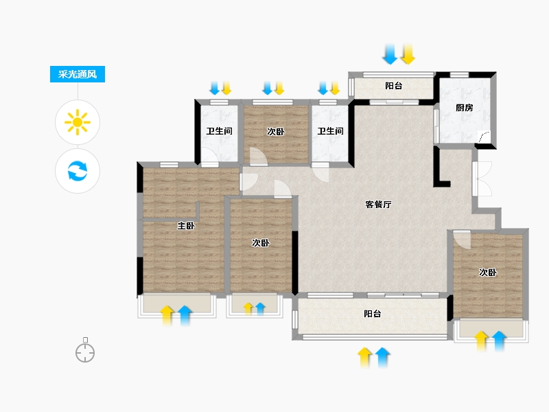 四川省-成都市-理想之城-126.00-户型库-采光通风