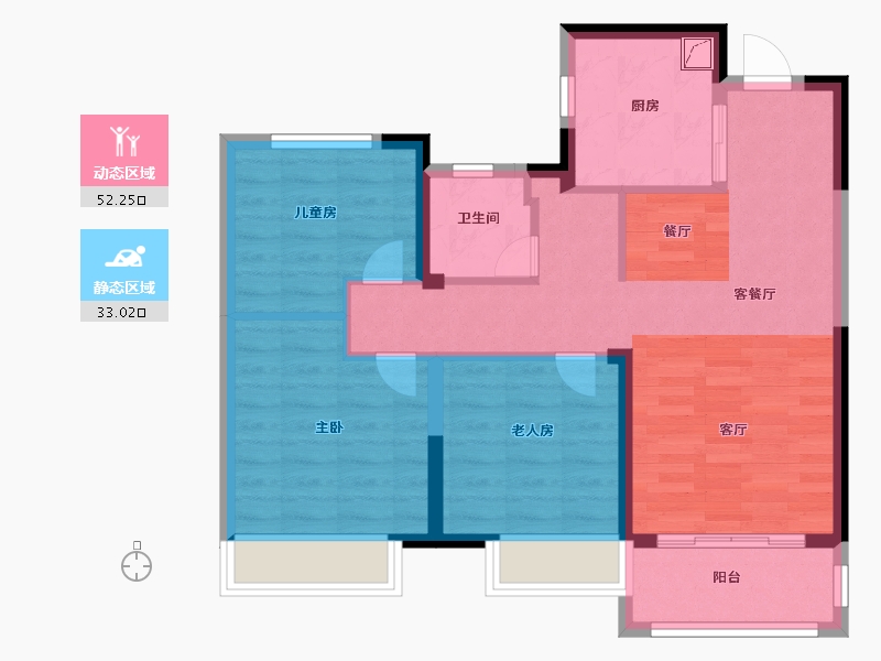 河南省-郑州市-康桥康城-76.00-户型库-动静分区