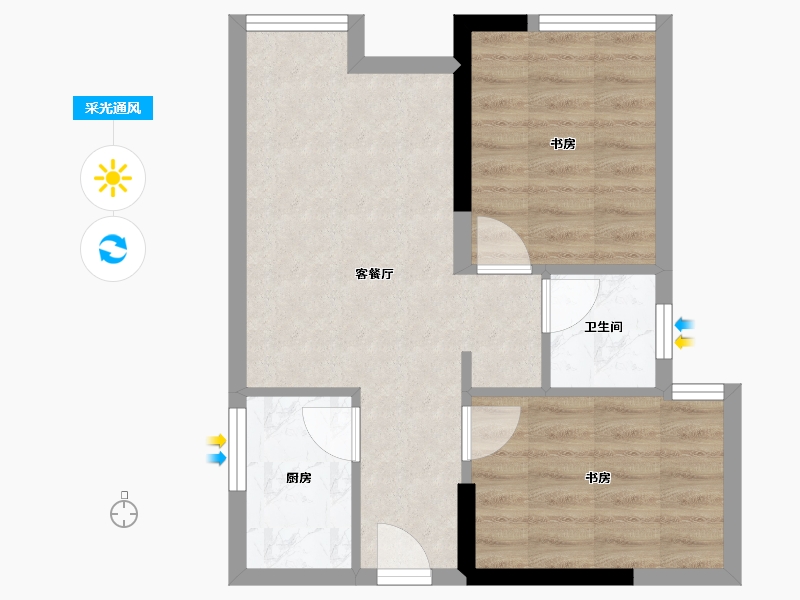 四川省-成都市-山楂树-65.00-户型库-采光通风