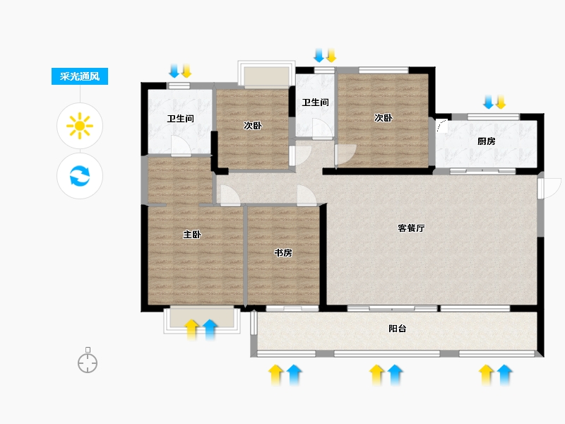 福建省-泉州市-保利上城东区-149.00-户型库-采光通风