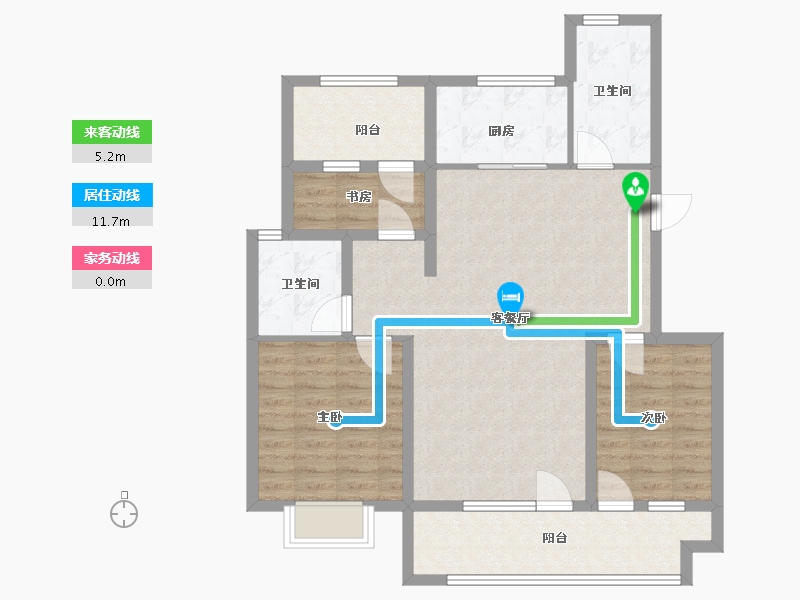 山东省-青岛市-星海府-96.00-户型库-动静线