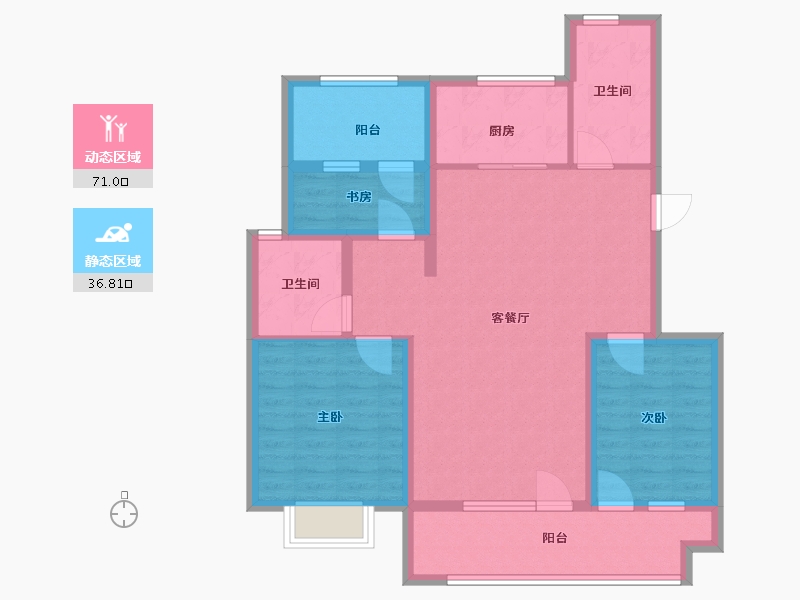 山东省-青岛市-星海府-96.00-户型库-动静分区