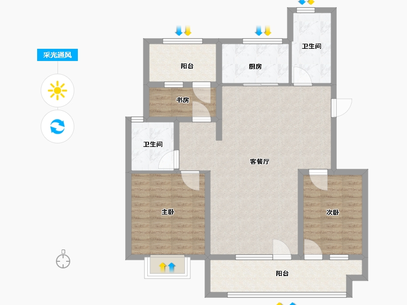 山东省-青岛市-星海府-96.00-户型库-采光通风