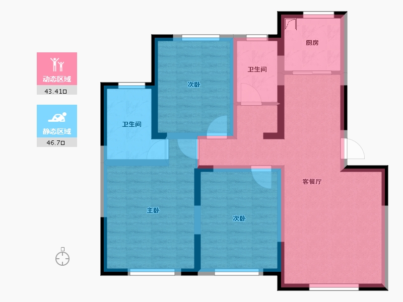 辽宁省-大连市-大连港天下粮仓-91.00-户型库-动静分区