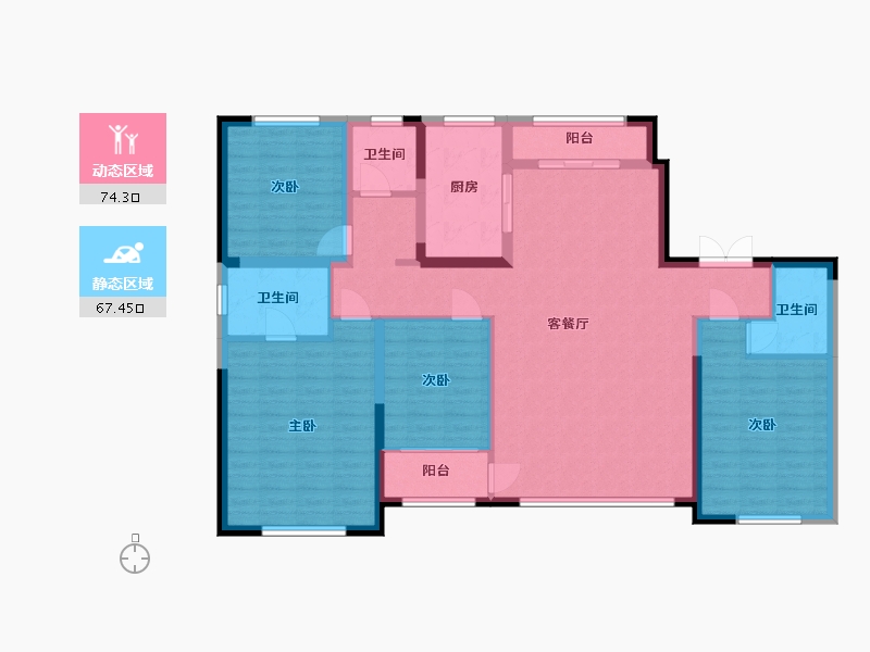 宁夏回族自治区-银川市-福泽尚豪苑-128.00-户型库-动静分区