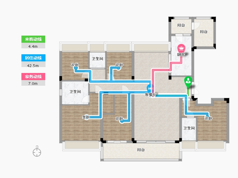 安徽省-阜阳市-碧桂园 印春秋-160.00-户型库-动静线