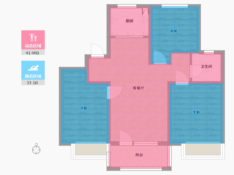 山东省-烟台市-星灿-65.00-户型库-动静分区