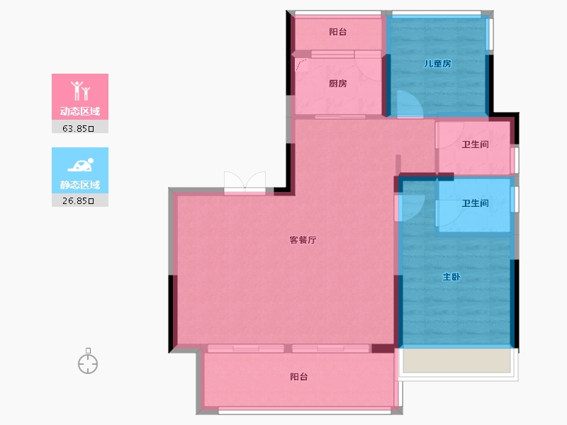 安徽省-六安市-万瑞天赋未来-81.59-户型库-动静分区