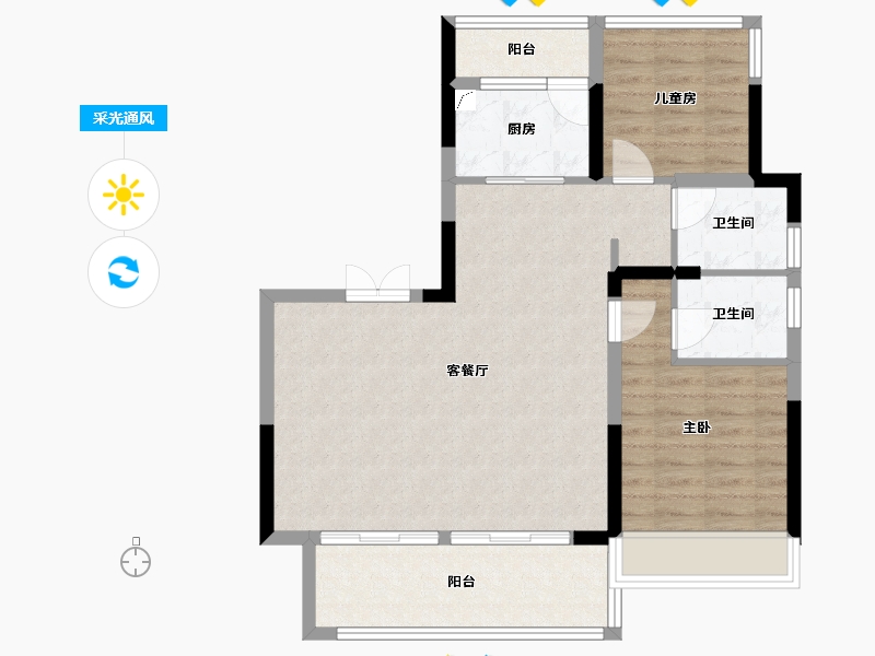 安徽省-六安市-万瑞天赋未来-81.59-户型库-采光通风