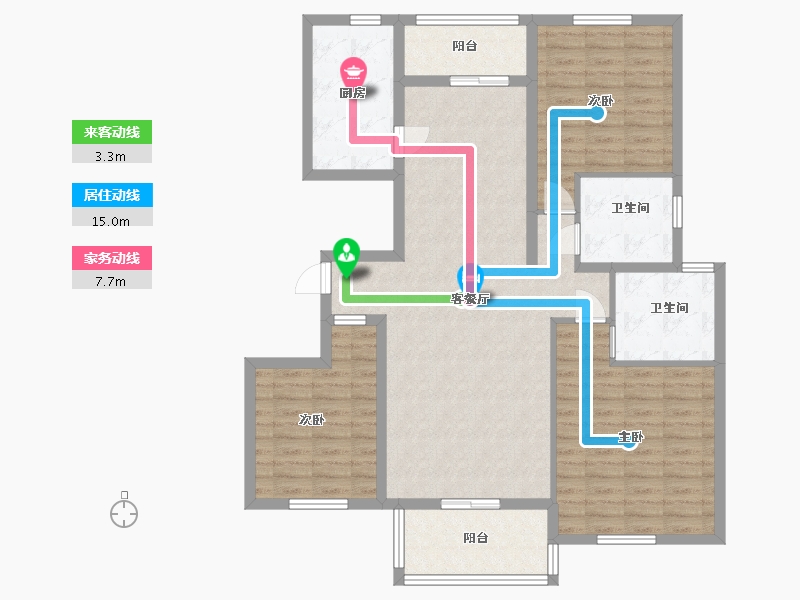 河北省-廊坊市-普罗旺斯-110.00-户型库-动静线