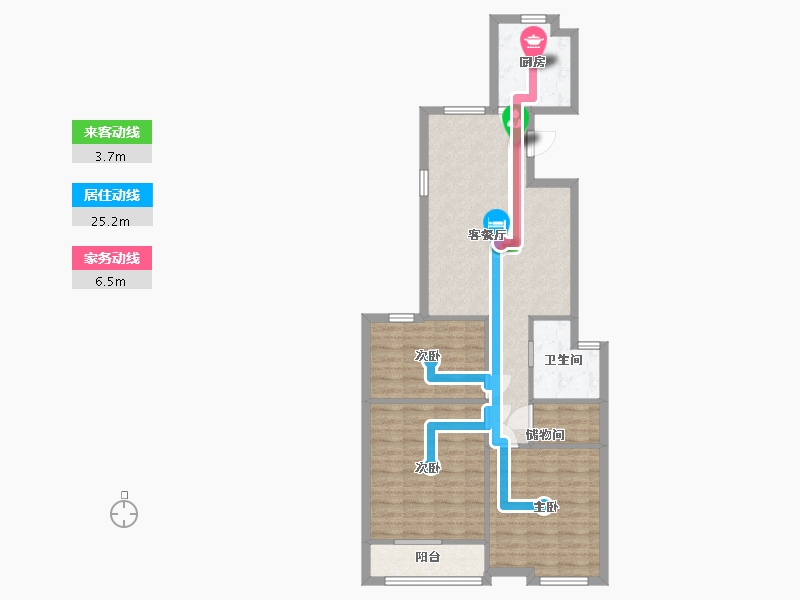 江苏省-南京市-华庭北园-88.20-户型库-动静线