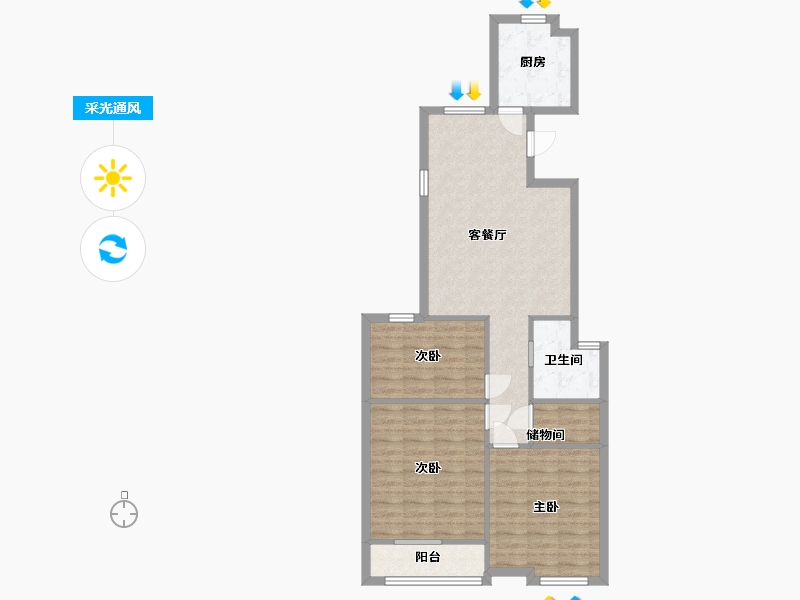 江苏省-南京市-华庭北园-88.20-户型库-采光通风