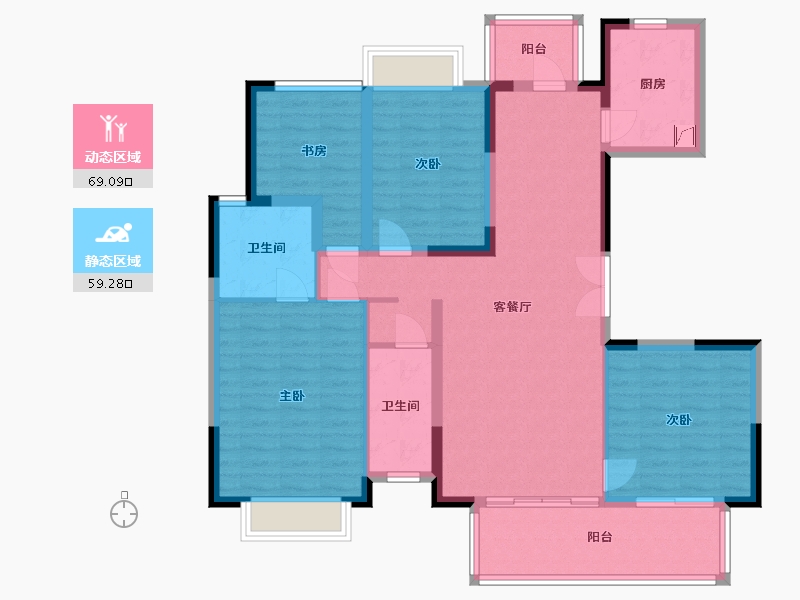 广西壮族自治区-南宁市-大唐盛世3期-120.00-户型库-动静分区