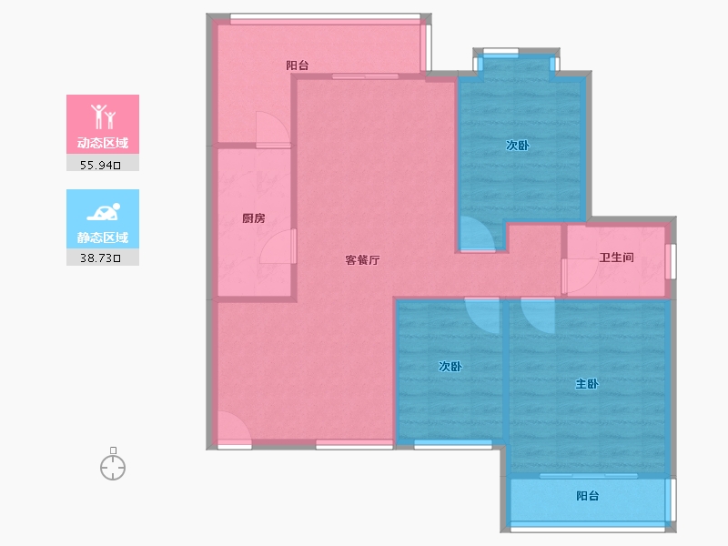 湖北省-武汉市-葛洲坝国际广场-85.38-户型库-动静分区