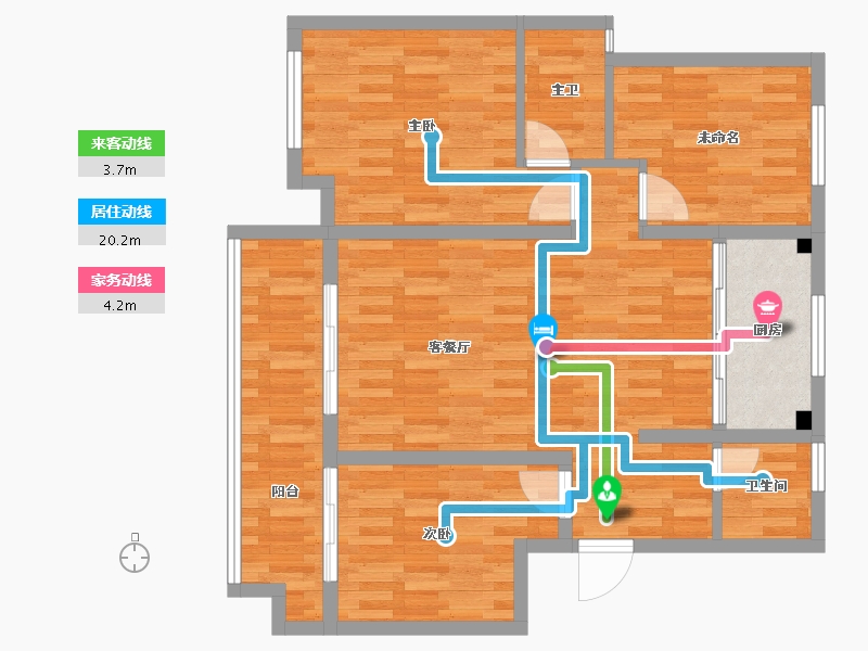 河南省-新乡市-中央公馆-90.05-户型库-动静线