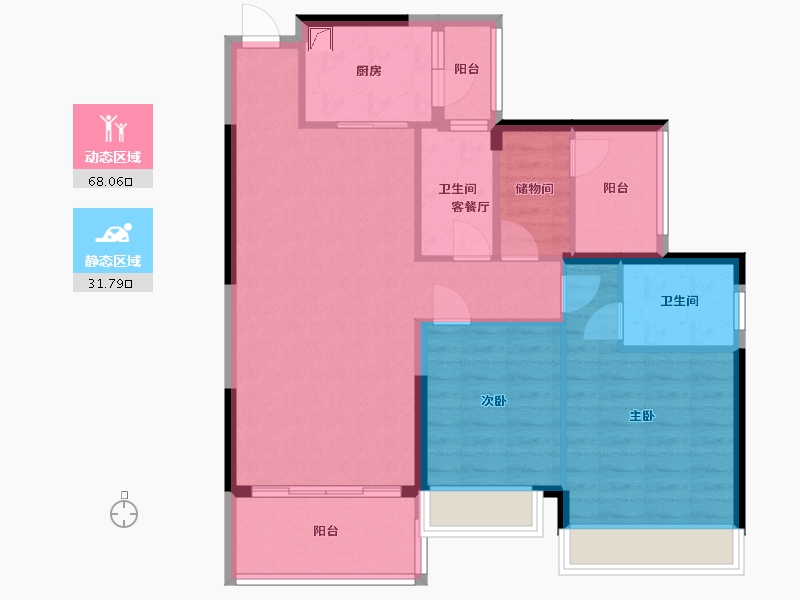 广东省-梅州市-奥园半岛一号-85.00-户型库-动静分区