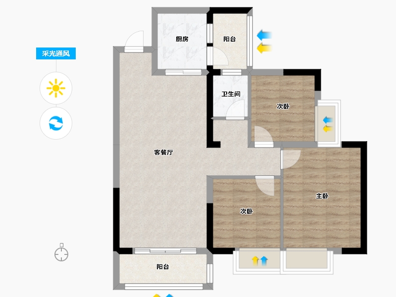 四川省-成都市-昌建.星悦城-83.08-户型库-采光通风