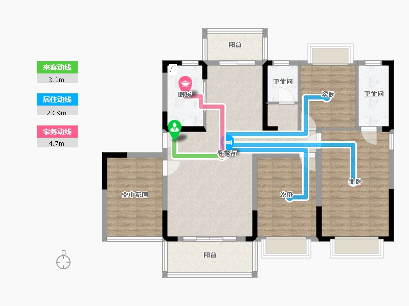 湖南省-益阳市-广扩王府-127.00-户型库-动静线