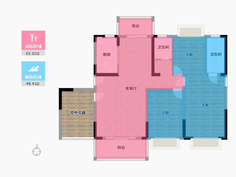 湖南省-益阳市-广扩王府-127.00-户型库-动静分区