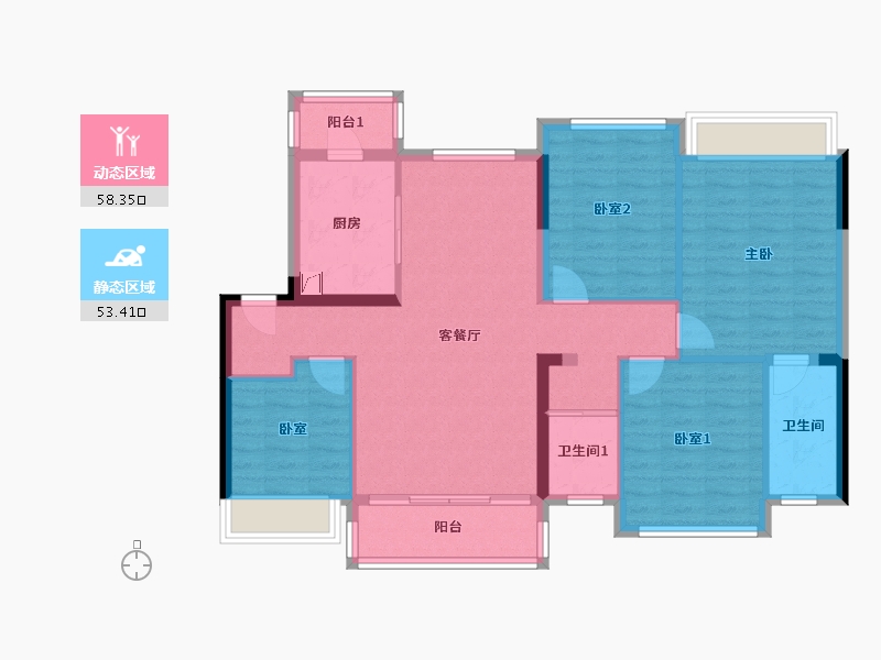 四川省-成都市-碧桂园锦熙府-130.00-户型库-动静分区