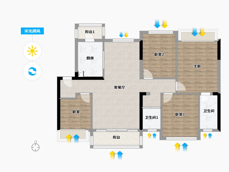 四川省-成都市-碧桂园锦熙府-130.00-户型库-采光通风