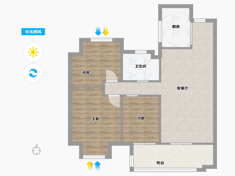 安徽省-合肥市-保利柏林之春-76.00-户型库-采光通风