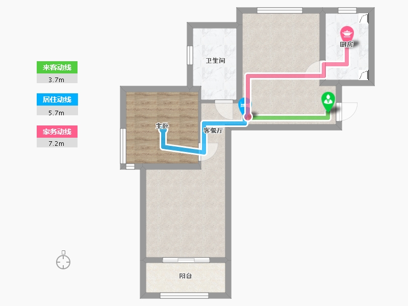 上海-上海市-佘北家园丽雅苑-80.00-户型库-动静线