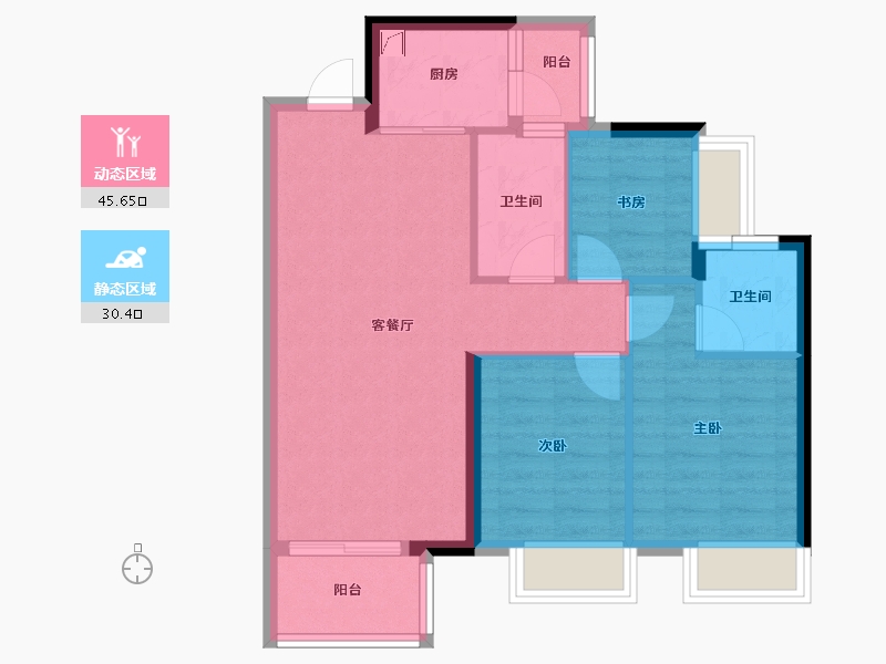 广西壮族自治区-桂林市-联发御府-71.00-户型库-动静分区