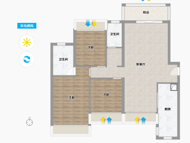 广西壮族自治区-防城港市-金艺塞纳庄园-100.00-户型库-采光通风