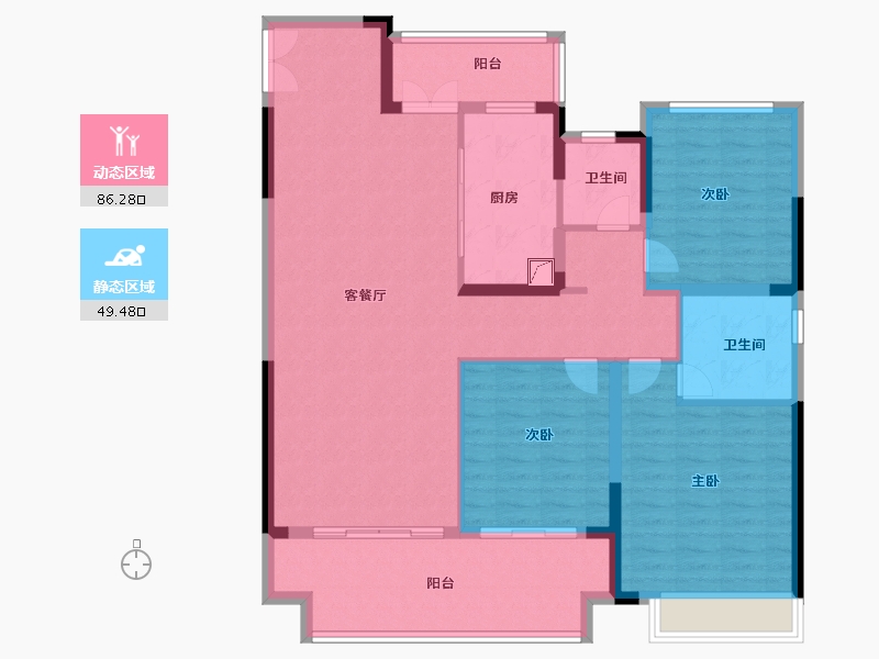 安徽省-芜湖市-保利信达熙悦府-123.00-户型库-动静分区