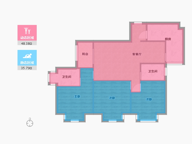 广东省-广州市-宝盛新家园-72.50-户型库-动静分区