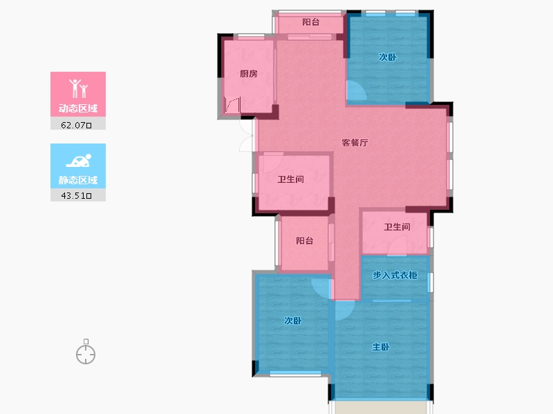 湖南省-长沙市-山水誉峰-102.76-户型库-动静分区