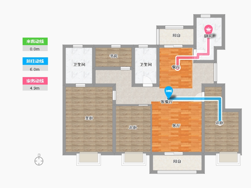 陕西省-西安市-西港兰池郡-123.75-户型库-动静线