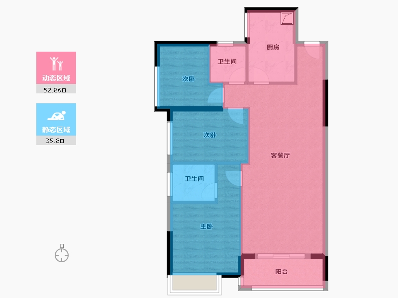 福建省-泉州市-白鹭湾-79.79-户型库-动静分区