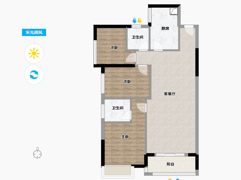 福建省-泉州市-白鹭湾-79.79-户型库-采光通风