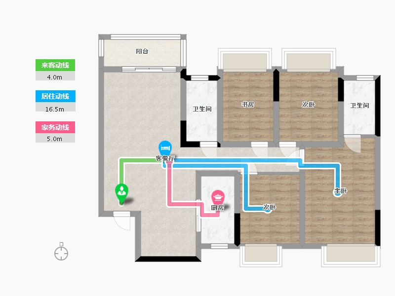 广西壮族自治区-桂林市-兴进御园-107.50-户型库-动静线